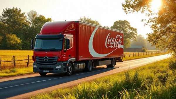 Coca-Cola truck on rural road showcasing distribution opportunities