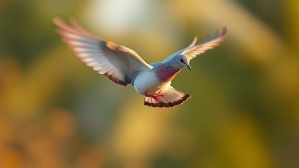 Turtle dove in mid-flight in a biodiversity hotspot.