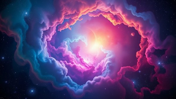 Vibrant cosmic scene resembling positive energy in business