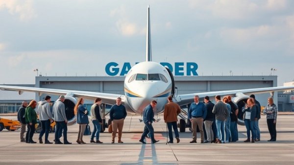 Gander residents assist stranded passengers at airport.