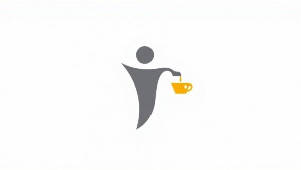 Abstract logo symbolizing pouring action in minimalist style.