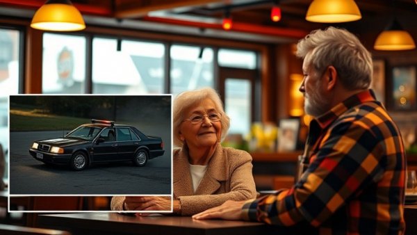 Teen saves couple in car crash; heartfelt interaction indoors.