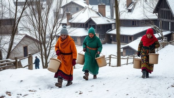 Women in Himachal Pradesh navigating snow-covered paths.