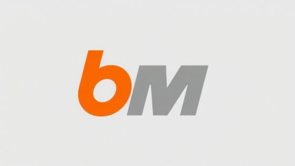 Bold 'bm' logo, minimalist design, black and yellow.