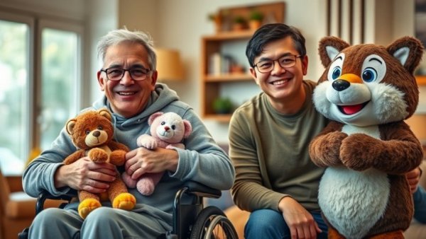 Happy adults enjoying a special education overnight trip.