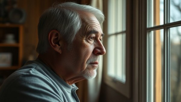 Contemplative older man in cozy home, symbolizing a sustainable future for entrepreneurs.