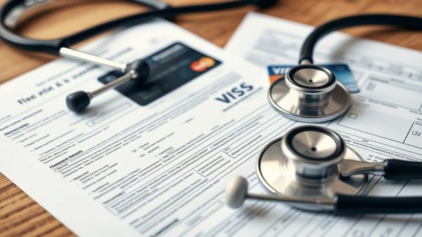 North Carolina medical debt initiative visualized by medical papers and credit cards.