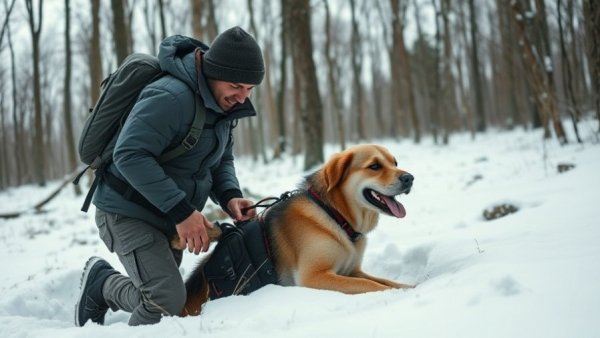 Rescuer with dog finds missing teen in snowy forest