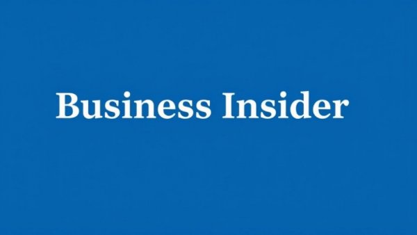 Business Insider logo in bold white text on blue background.