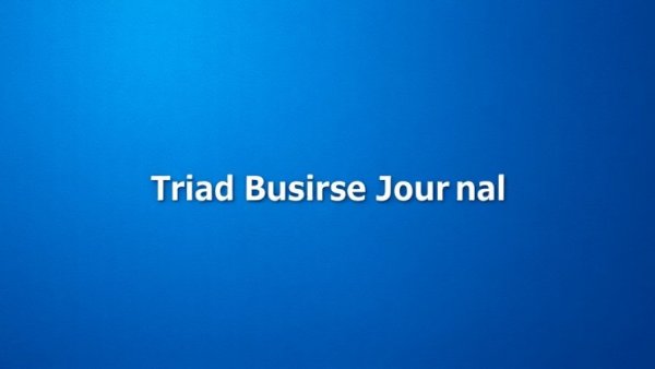 Triad Business Journal digital text logo on blue.