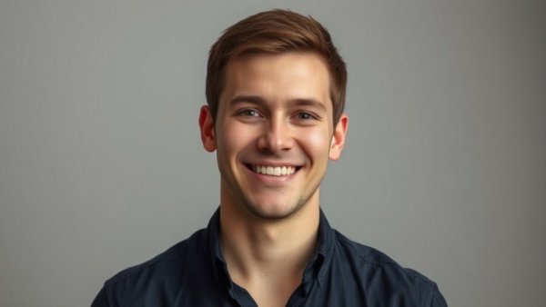 Confident person in dark shirt exemplifies effective leadership through kindness.