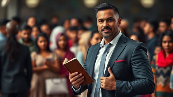 Professional holding Bible at multicultural event, Prepping Pastors for Multicultural Leaders.