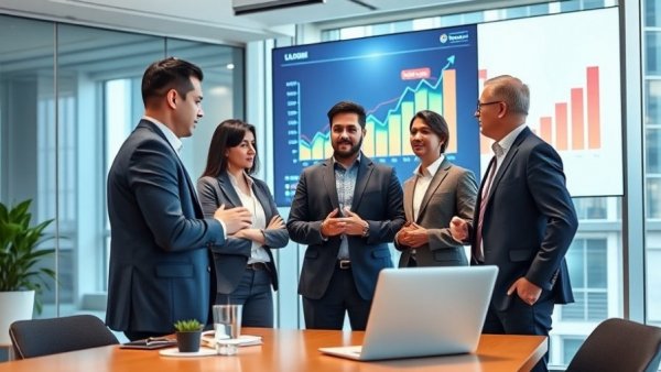 Strategic leadership in high-growth digital businesses meeting.