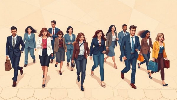 Graphic illustrating misalignment damaging employee trust with diverse people.