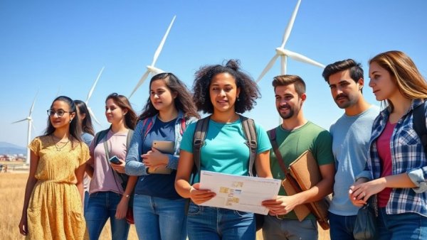 Diverse group in sustainable energy activities, supporting immigrant families in Minneapolis.