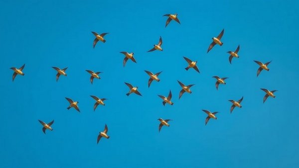 Swifts flying in a clear sky, representing swift bricks in new homes.