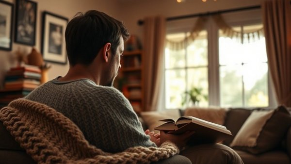 Stranger helps family during winter storm, warm indoor scene.