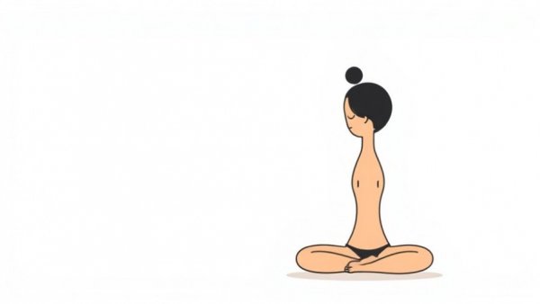 Minimalist illustration representing accessible yoga for Parkinson's in a simple style.