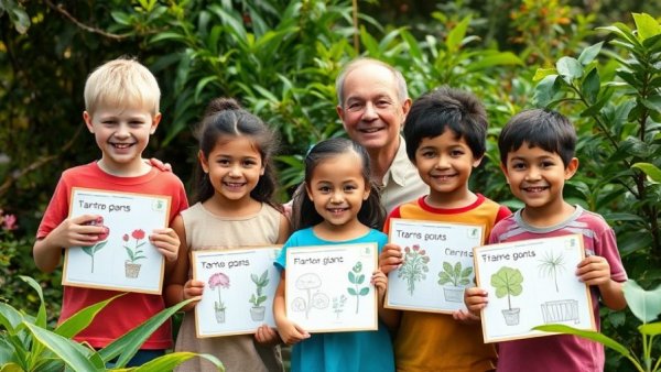 Children learning at School of Trees, focusing on environmental education outdoors.