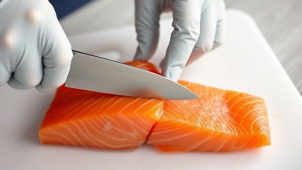 Turning fish waste into fashion: removing salmon skin.