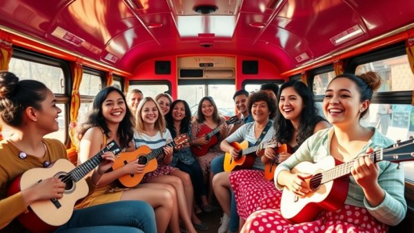 Impact of music education in a vibrant, joyful bus classroom.