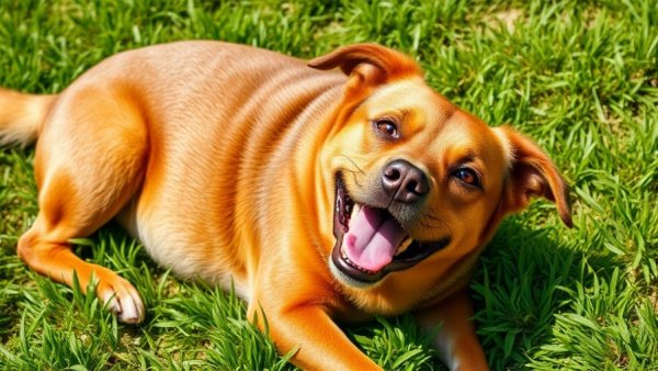Happy brown dog resting on grass, Pets Burial in Family Plots.