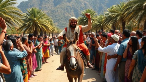 The Chosen Series Impact: Joyful crowd around central figure on donkey.