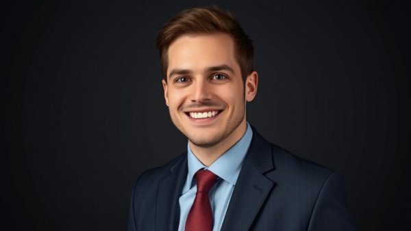 Smiling man in formal suit, representing Effective Business Governance Practices.