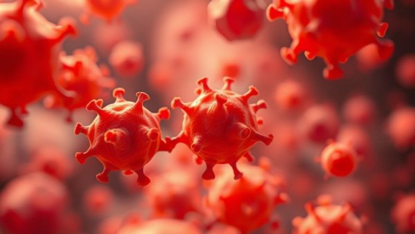 Close-up view of cancer cells related to new prostate cancer treatment.