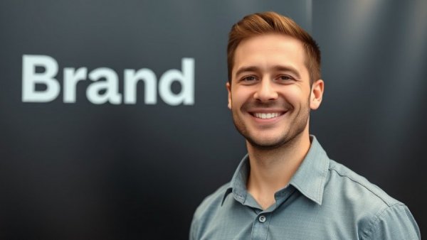 Confident man in business attire expressing warmth in a corporate setting.