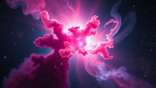 Vibrant nebula in a starry cosmic backdrop representing positive business energy.