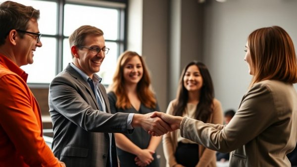 American Idol singer shakes hands with judges during audition.