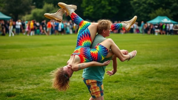 UK Wife Carrying Race participants in colorful attire competing.