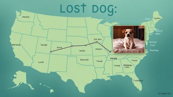 Koko missing dog reunion: map 1,360 miles Glenn Heights to Clark.