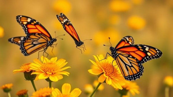Monarch butterflies on yellow flowers highlighting conservation strategies.