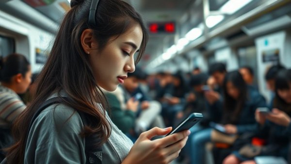 Navigating digital dating and modern relationships on subway