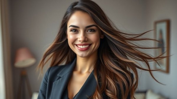 Confident professional woman indoors, symbolizing natural energy boosters.