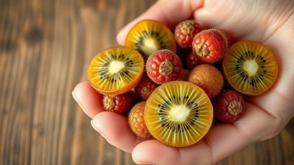 Handful of kiwiberries showcasing nutritional benefits.