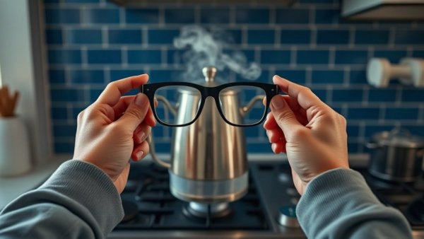 AI glasses providing dementia care alerting boiling kettle