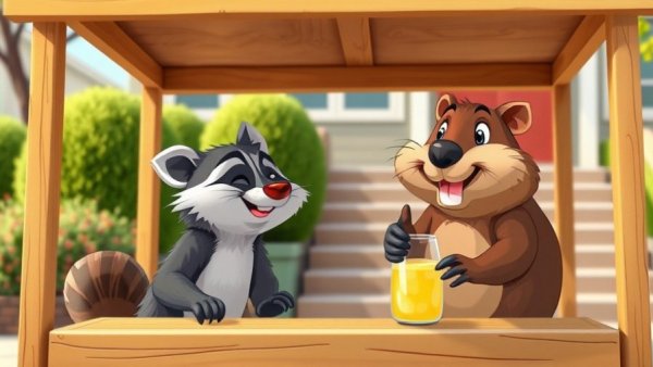 PBS Kids autistic lead character in a cartoon with a lemonade stand.