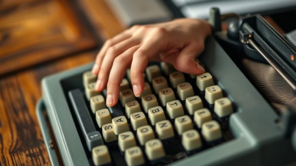 Hands typing on a vintage typewriter for educational assignments.