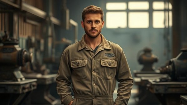 Young craftsman in a workshop symbolizes London craftsmanship artisans.