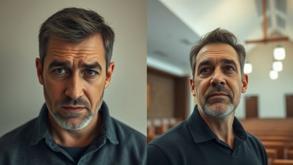 Nick Lowther's Story of Addiction and Redemption depicted in two contrasting images.