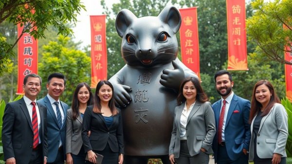 Good News Stories for Entrepreneurs: Celebration with commemorative statue.