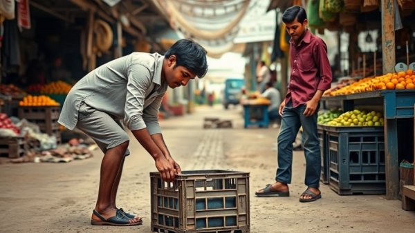 Innovative cooling method in an Indian market without electricity.