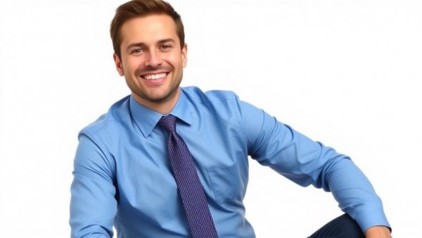 ESPN hires executive, professional portrait in blue shirt and tie.