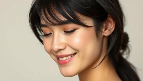 Young woman with dark hair smiling headshot