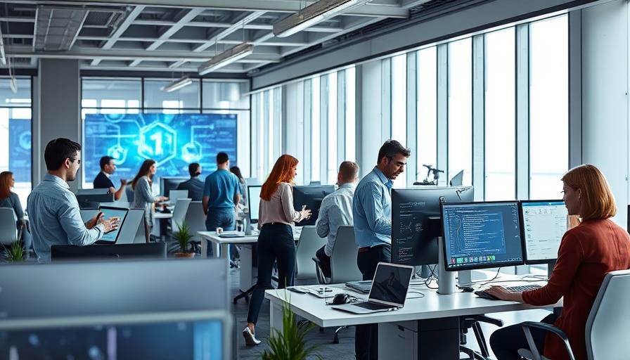 Professionals using AI technology in a small business setting.