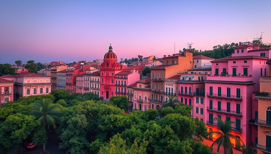 Beautiful historic architecture with lush greenery, ideal retirement spot.