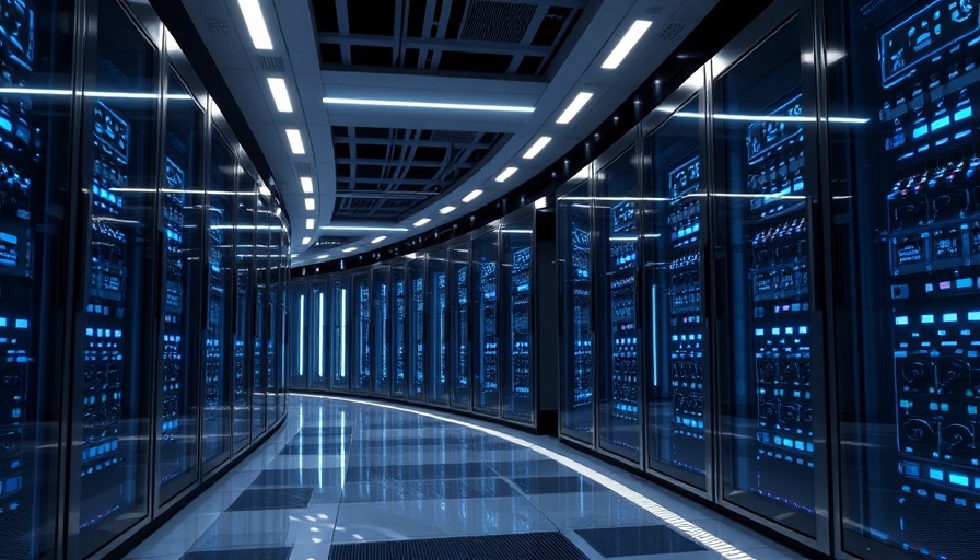SMCI AI server challenges depicted in a futuristic server room with glowing lights.